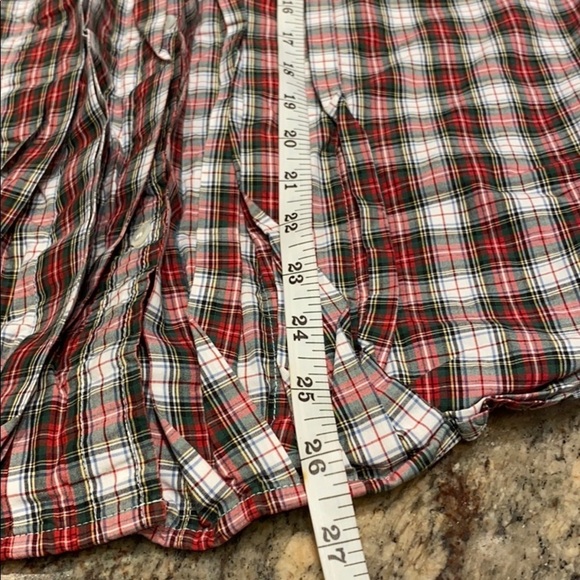 J Crew long sleeve button Plaid pleated Shirt - Picture 8 of 9